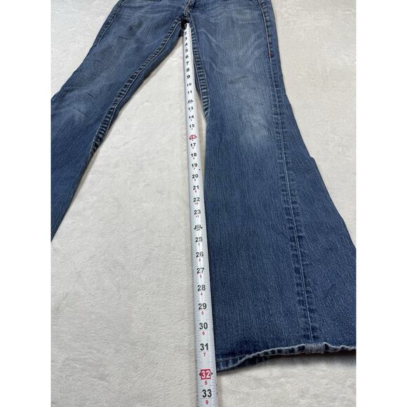 True Religion Womens Joey Low Rise Flare Bootcut Jeans Ocean Blue Size 28 Denim - Picture 4 of 13